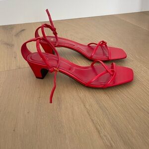 Zara Red Strappy Sandals
